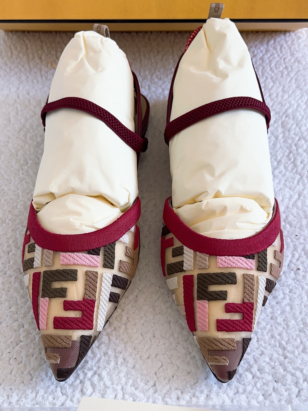 Fendi Women’s FF Jacquard Colibri Lite Slingback Ballet Flats